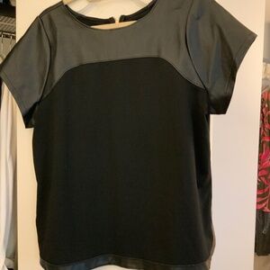 Lane Bryant pleather and knit Black top